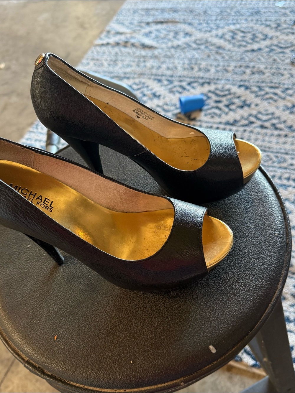 Michael Kors Black Peep-Toe Platform Stilettos - Picture 3 of 5